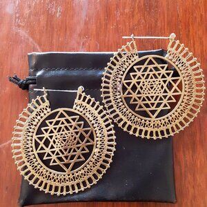Large SriYantra earrings